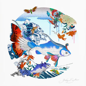 Kristjana S Williams - 'Hokusai Koi Blue'