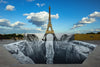 JR - 'Trompe l'oeil, Les Falaises du Trocadéro, 19 mai 2021, 19h57, Paris, France, 2021'