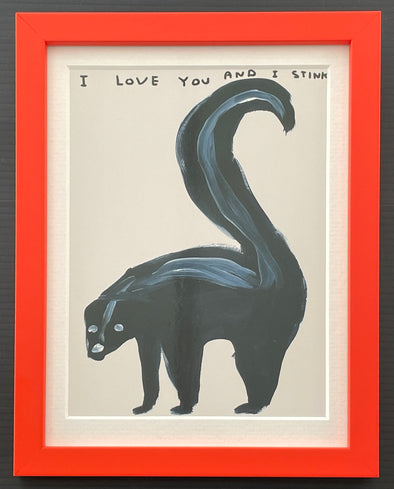 David Shrigley - 'I Love You And I Stink' (Mini Postcard Print)