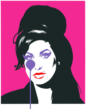 Pure Evil - 'Amy Winehouse Pink - If I Had A Penny For Every Person Who Asked Me To Do An Amy Winehouse Print , I Would Have £9.75 By Now'