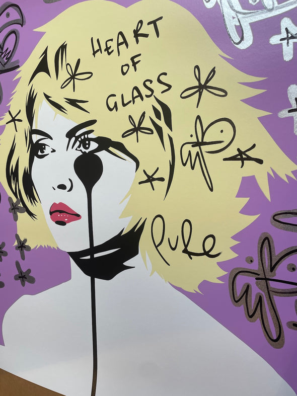 Pure Evil - 'Blondie - Heart of Glass Lilac' Unique Hand-Finished Print