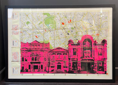 Angela Morris-Winmill - 'Chelsea Panoramic, Pink' Original Map