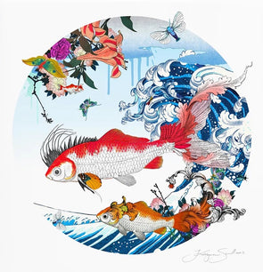 Kristjana S Williams - 'Hokusai Koi Red'