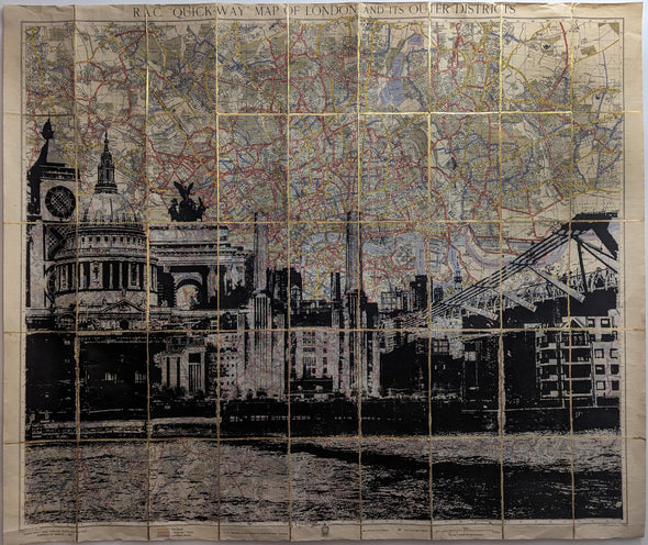 Angela Morris-Winmill - 'London Panoramic II - Silver' Original Map