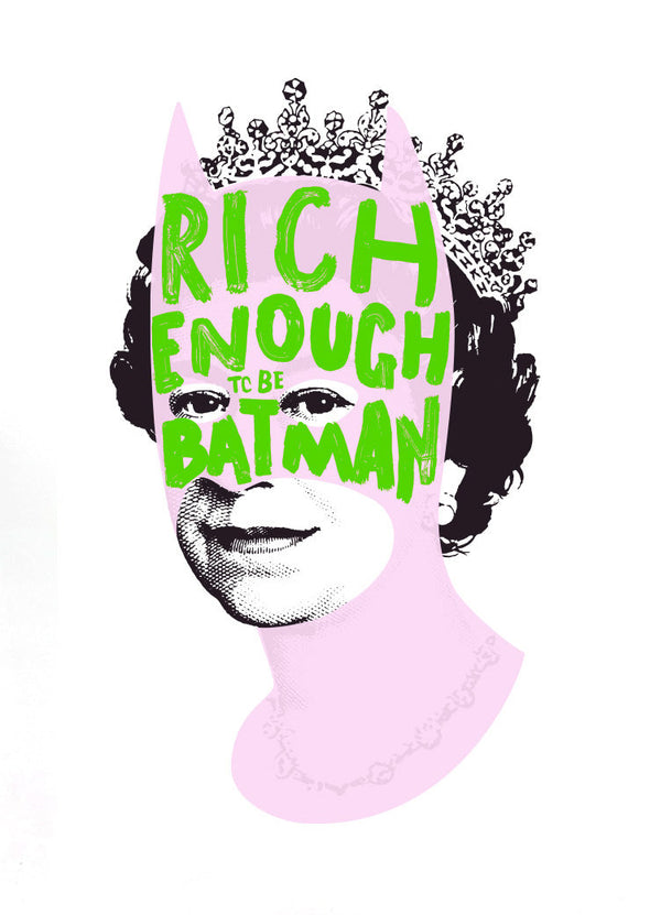 Heath Kane - 'Rich Enough to be Batman - Pink and Dark Purple'