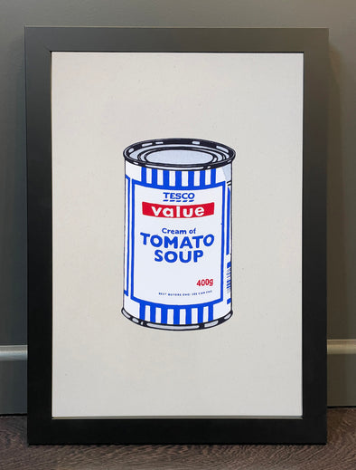 West Country Prince - 'Soup Can Blue' Banksy Replica FRAMED TO ORDER