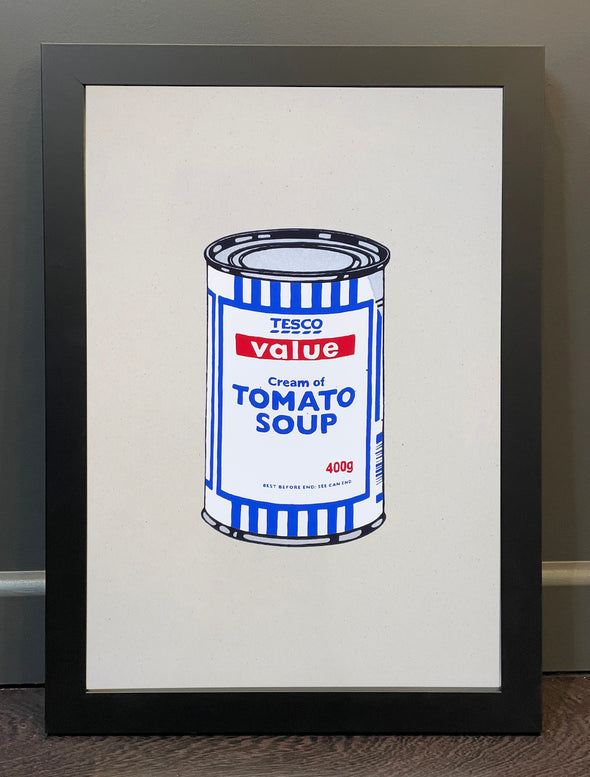 West Country Prince - 'Soup Can Blue' Banksy Replica FRAMED TO ORDER