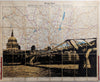 Angela Morris-Winmill - 'St Paul’s and Millennium Bridge - Gold' Original Map