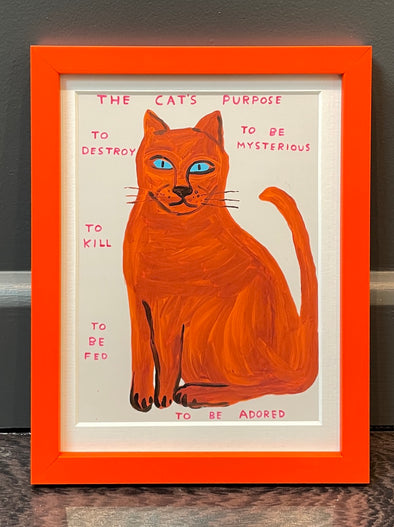 David Shrigley - 'The Cat's Purpose' (Mini Postcard Print)