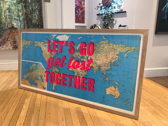 Dave Buonaguidi - 'Let's Go get Lost Together' Original World Map