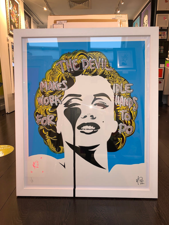 Pure Evil - 'I Dream of Marilyn - The Devil Makes Idle Work' Unique Hand Finished Print