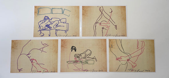 Tracey Emin - 'iPad Sex Postcard Sketches' (Set of 5)