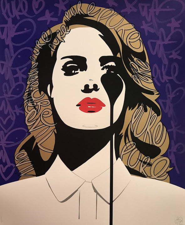 Pure Evil - 'Lana Del Rey's Nightmare - White and Black Pure' Unique Hand Finished Print