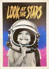 Alessio B - 'Look At The Stars' (Black, Blue and Pink) Hand-finished Spray-Painted Print