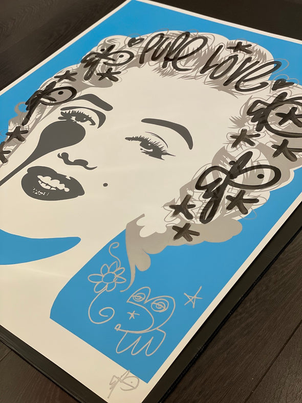 Pure Evil - 'Classic Marilyn - Pure Love' Unique Hand Finished Print
