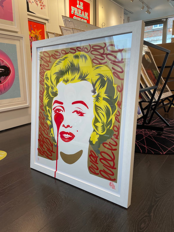 Pure Evil - 'Classic Marilyn - Red Tags' Unique Hand Finished Print