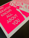 Pure Evil - 'My Therapist Knows All About You - Pink’ (Framed)