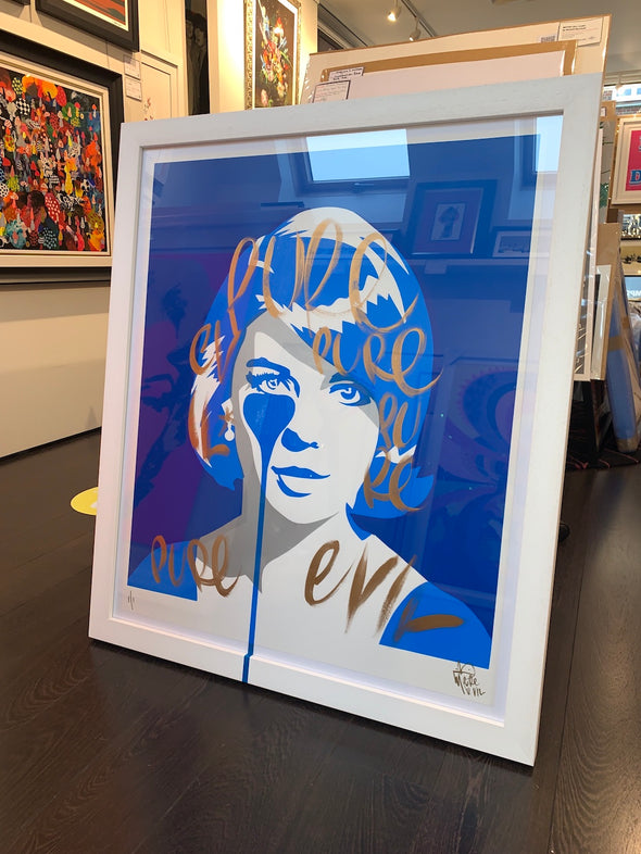 Pure Evil - 'Natalie Wood - Gold Brush Strokes' Unique Hand Finished Print