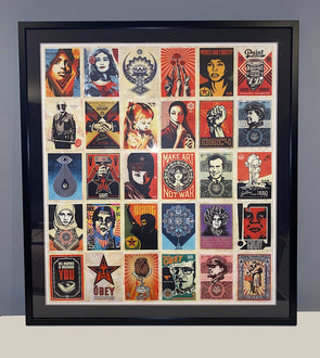 OBEY Shepard Fairey - 'Facing The Giant 30th Anniversary Postcard Set' (Framed)