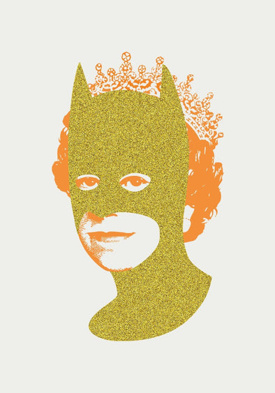 Heath Kane - 'Rich Enough To Be Batman - Gold Glitter and Neon Orange'