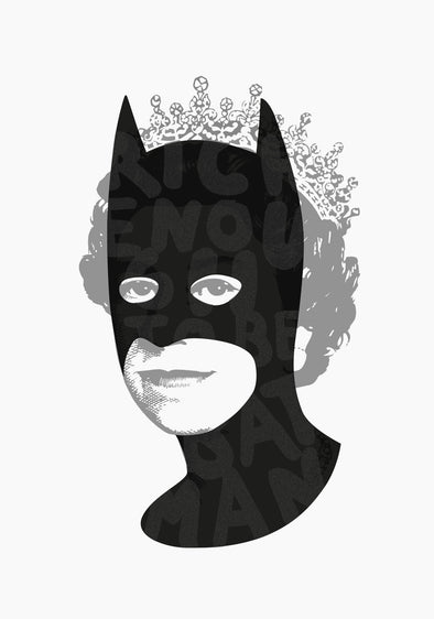 Heath Kane - 'Rich Enough To Be Batman - Large Black Diamond Glitter'
