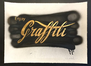 3465: Ernest Zacharevic - Enjoy Graffiti (hand sprayed original) SOLD