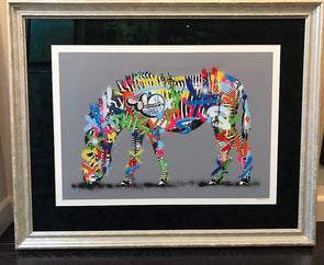 2341: Martin Whatson - 'Zebra' (Hand finished) Very Rare print from 2014 (Framed)