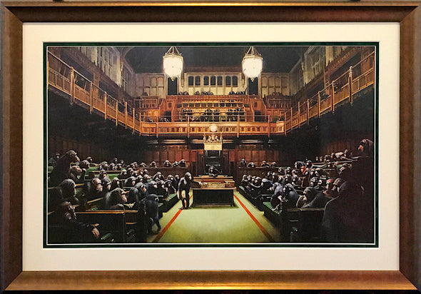 4012: Banksy - 'Monkey Parliament' (Framed) SOLD