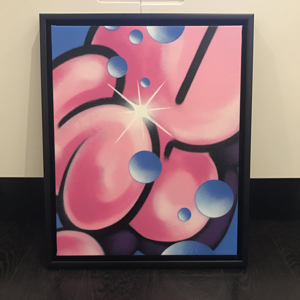 SEEN - 'Bubblicious Pink' Original Graffiti Canvas (Framed)  