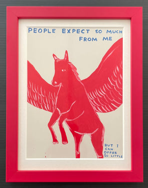David Shrigley - 'People Expect So Much' (Mini Postcard Print) FRAMED TO ORDER