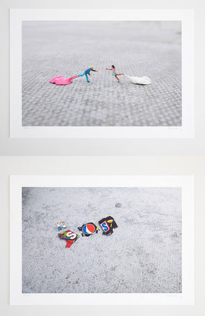 Slinkachu - 'SOS' and 'Stuck On You' (Set of 2) EXCLUDED FROM 25% OFF PROMOTION