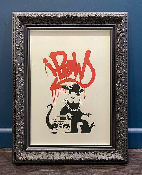 West Country Prince -'Gangsta Rat' (Banksy replica in ornate frame)
