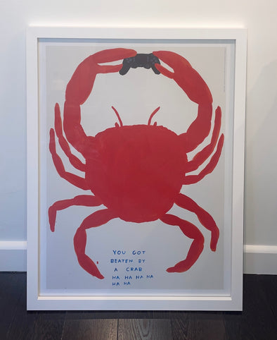 David Shrigley - 'You Got Beaten By A Crab' FRAMED TO ORDER